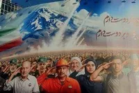 «منم سرباز ایران» جدیدترین دیوارنگاره میدان ولیعصر (عج) + عکس