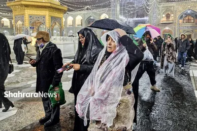 گزارش تصویری | بارش برف پاییزه در حرم مطهر رضوی