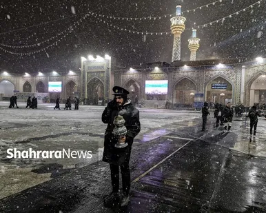 گزارش تصویری | بارش برف پاییزه در حرم مطهر رضوی