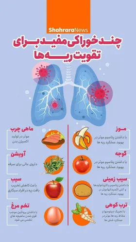 موادغذایی مفید برای تقویت ریه&zwnj;ها