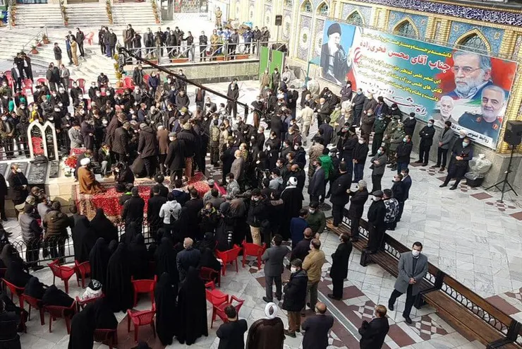 مراسم تشییع پیکر شهید محسن فخری زاده | شمخانی: سیستم‌های اطلاعاتی احتمال بروز حادثه را پیش‌بینی کرده بودند + فیلم