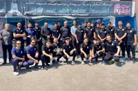 فوتسالی‌ها در مراسم تشییع پیکر رهبر شهید