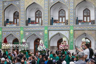 گزارش تصویری | تعویض گل‌های ضریح حرم مطهر امام‌رضا(ع)