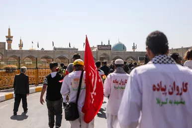 مراسم استقبال کاروان پیاده انصار الحسین (ع)