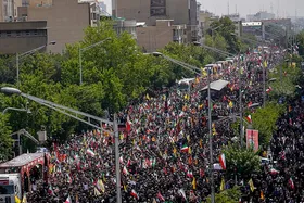 تایم&zwnj;لپس کوتاه از مراسم تشییع پیکر شهدای اقتدار (۷ تیر ۱۴۰۴)