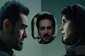لاله مرزبان و میرسعید مولویان در پشت صحنه سریال آبان + عکس