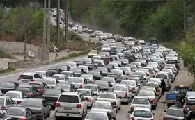 ترافیک سنگین در جاده مشهد _ چناران