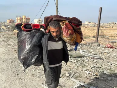 گزارش تصویری | بازگشت فلسطینی‌ها به نوار غزه پس از آتش‌بس