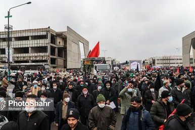 اجتماع عزاداران فاطمی و تشییع پیکر 9 شهید دفاع مقدس و مدافع حرم