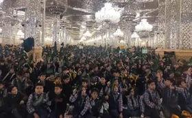 پویش سراسری &laquo;نوگلان فاطمی&raquo; در حرم مطهر رضوی برگزار شد + فیلم