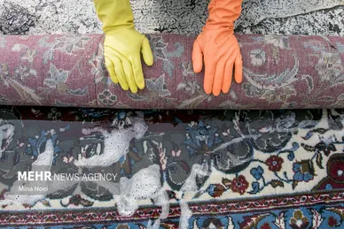 کوچه‌های تبریز خوش رنگ از قالیشویی آخر سال