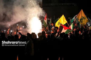 جشن مردم مشهد در حمایت از مردم فلسطین و عملیات «طوفان الاقصی»