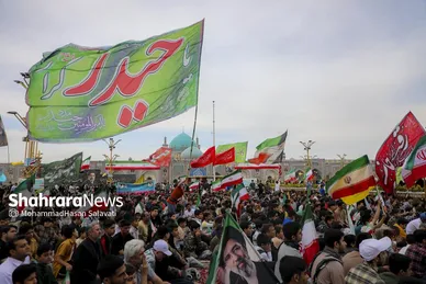گزارش تصویری | اجتماع بزرگ «مشت‌های گره‌کرده» در حرم مطهر رضوی