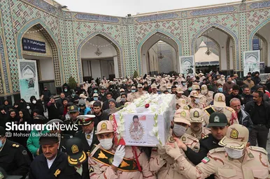 تشییع شهید مرزبانی «معین قدمیاری» در مشهد
