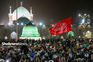 مراسم وداع با پیکر شهید حجت‌الاسلام محمد اصلانی در حرم مطهر رضوی