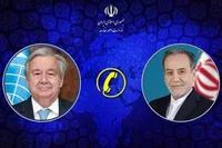 گفت‌وگوی تلفنی وزیر امور خارجه با دبیرکل سازمان ملل متحد