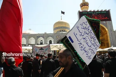 گزارش تصویری | دسته‌های عزاداری ظهر تاسوعا در حرم مطهر رضوی (۳ تیرماه ۱۴۰۵)