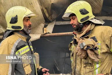 گزارش تصویری | آتش‌سوزی بازارچه جنت‌آباد تهران