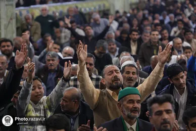 مراسم وداع با پیکر شهید سیدداوود بی‌طرف در حرم مطهر رضوی (ع)