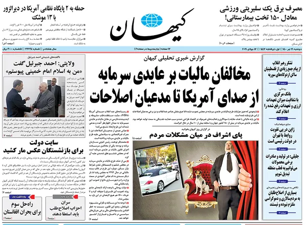 صفحه نخست روزنامه‌های کشور - دوشنبه ۲۱ تیر ۱۴۰۰
