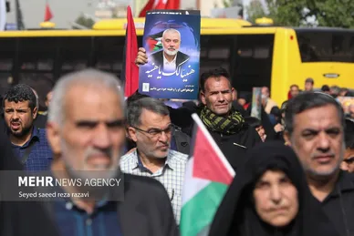 عکس‌هایی از مراسم تشییع پیکر شهید اسماعیل هنیه در تهران- ۲