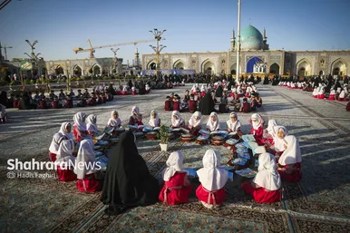 گزارش تصویری | اجتماع ۵ هزار نوگل قرآنی در صحن پیامبر اعظم (ص) حرم مطهر رضوی