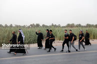 گزارش تصویری | زائران پیاده کربلا در طریق العلما
