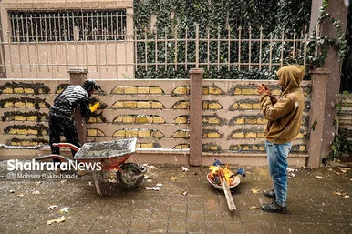 بارش اولین برف پاییزی در حرم مطهر رضوی