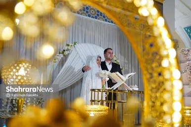 گزارش تصویری | جشن ازدواج ۲۱۰ بسیجی از سراسر کشور در حرم امام‌رضا(ع)