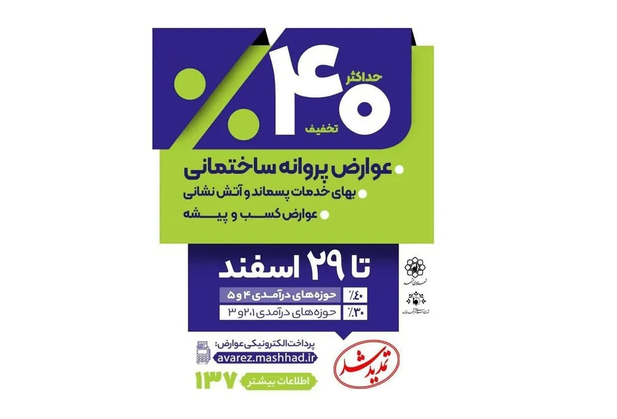 تمدید تخفیفات ساختمانی و شهری تا ۲۹ اسفند