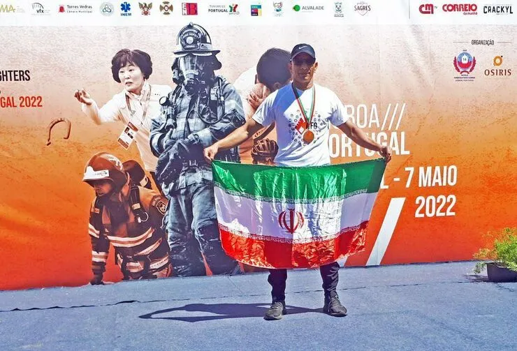 مدال طلای دو و میدانی المپیک آتش نشانان جهان برای آتش نشان مشهدی