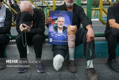 عکس‌هایی از مراسم تشییع پیکر شهید اسماعیل هنیه در تهران- ۲