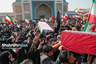 تشییع پیکر دو دانشجوی شهید حافظ امنیت در دانشگاه فردوسی