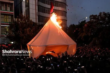 آیین خیمه سوزان عصر عاشورا در مشهد