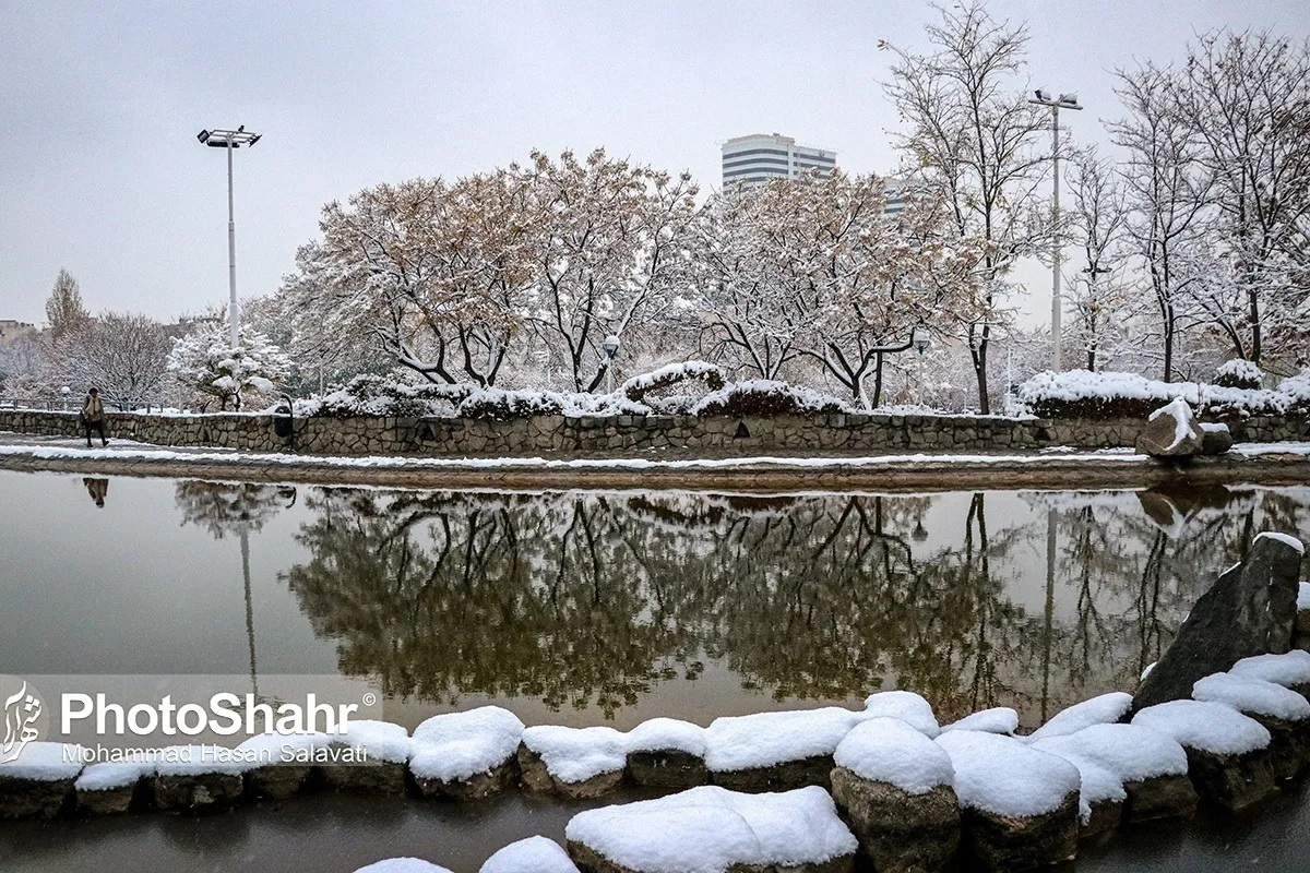 بارش باران و برف در خراسان رضوی | دمای شبانه به صفر درجه می‌رسد (٢۴ دی ١۴٠٢)