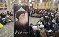 ‌پیکر برادر آیت‌الله سیستانی در قم تشییع شد