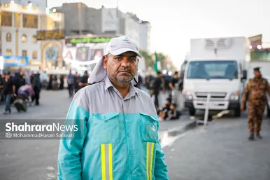 گزارش تصویری | خادمان فیروزه‌ای اربعین حسینی در نجف اشرف