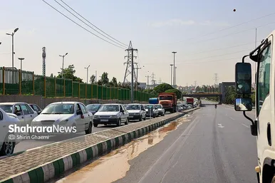 گزارش تصویری | اتفاق  خط لوله اصلی آبرسانی مشهد در بزرگراه شهید سلیمانی