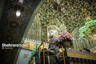 گزارش تصویری | آیین سنتی تعویض پوش ضریح مطهر امام رضا (ع)