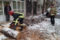 ثبت ۲۱ حادثه طی تنها ۲ ساعت در روز برفی مشهد