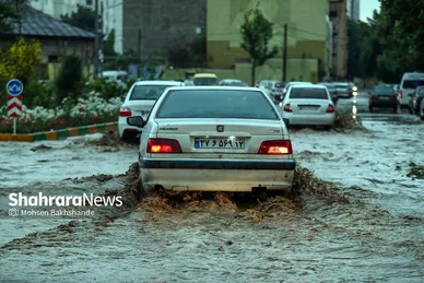تصاویری از آب‌گرفتگی در سطح شهر مشهد بر اثر بارش شدید باران (۲۶ اردیبهشت ۱۴۰۳)
