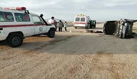 یکی از خودرو&zwnj;های همراه استاندار سیستان و بلوچستان واژگون شد (۲۰ اسفندماه ۱۴۰۱)