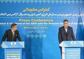 نتیجه نشست خبری گروسی و اسلامی| گروسی: آماده&zwnj;ایم کار را پیش ببریم| اسلامی: ابهام درباره غنی&zwnj;سازی ۸۴ درصدی حل شد+ فیلم