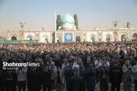 حرم، میزبان چشم‌های خیس از تشنگی زمین| روایت نماز بارانی که امروز در حرم مطهر رضوی اقامه شد+ فیلم