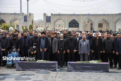گزارش تصویری | مراسم تشییع پیکر همسر و فرزند معاون رئیس‌جمهور در مشهد