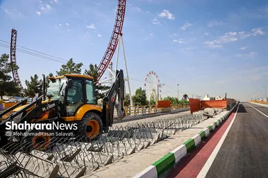 گزارش تصویری | بهره برداری از پل غربی سطح سوم تقاطع غیرهمسطح خیام مشهد