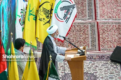 اجتماع همبستگی با جبهه مقاومت فلسطین در صحن قدس حرم مطهر رضوی