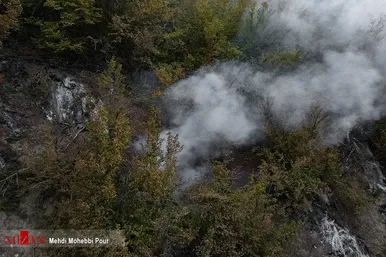 آتش سوزی منطقه حفاظت شده جهان نمای  گلستان
