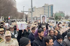 تشییع پیکر یک مرزبان شهید در مشهد