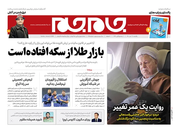 صفحه نخست روزنامه‌های کشور - یکشنبه ۱۹ دی ۱۴۰۰